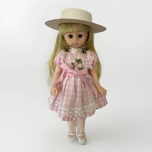 Vintage Blonde Sleep-Eye Doll in Pink Gingham Dress with Hat & Shoes 6” - Picture 1 of 7