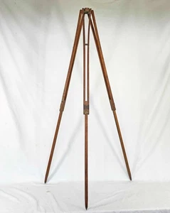 SET OF ANTIQUE / VINTAGE WOOD & BRASS CAMERA TRIPOD  - LEGS 1900 lamp base a - Picture 1 of 6
