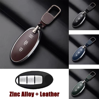 Funda para llave de coche de cuero de aleación de zinc para Nissan Qashqai Pulsar 370Z March Micra Foto 1 de 4