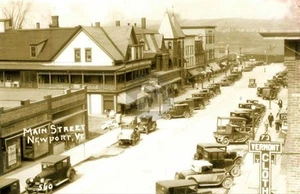 Main Street, Newport VT Vermont 1 RPPC Photo Postcard COPY - Picture 1 of 2