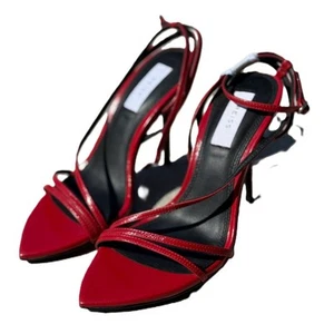 Reiss Adela Sandaletten rot Leder Stilettoabsatz Gr. 36 Pumps sexy Leder - Bild 1 von 9
