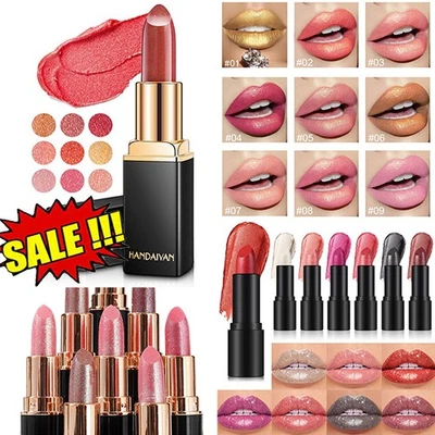 Glitter Lipstick Non-stick Cup Shimmer Gold Lip Gloss Mermaid Color Nude Pink - Image 1 of 4