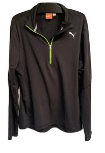 Men's Medium PUMA 1/4 ZIP PULLOVER Jacket Track Tennis Black Cool Cell Tech - Picture 1 of 4