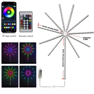120LED/195LED Firework Strip Lights RGB Smart Music Sync APP+Remote Control DIY - Bild 1 von 15