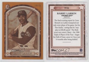 2020 Bowman Chrome Farm to Fame Orange Refractor /25 Barry Larkin #FTF-BL HOF