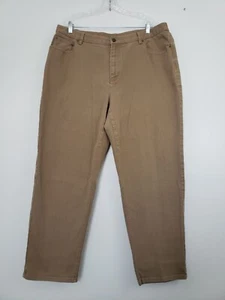 A5) VTG Lauren Jeans Co. Ralph Lauren Womens Plus Jeans Size 18W Beige Stretch - Picture 1 of 8