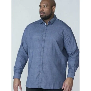 New Mens Big Size Duke D555 Long Sleeve Cotton Print Shirt - 3XL 4XL 5XL 6XL - Picture 1 of 4