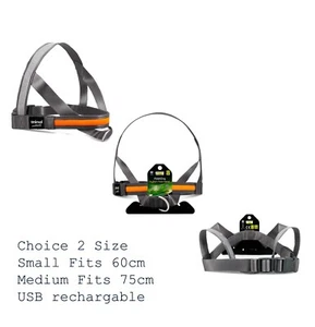 Blinkgeschirr Hund Superhell USB Wiederaufladbar Klein oder Mittel Grau / Orange - Bild 1 von 4