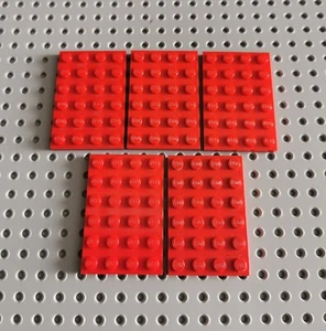 Placa LEGO placa de construcción placa base plana 5 piezas rojo 4x6 red Plate 3032 R2 - Imagen 1 de 1