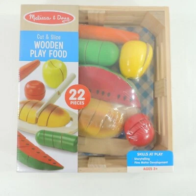Comida para jugar de madera Cut & Slice de Melissa & Doug 22 piezas nueva sellada Foto 1 de 4