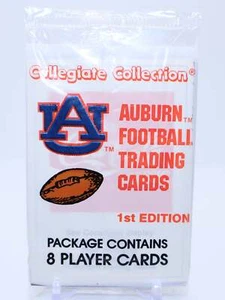 Paquete de fútbol americano Collegiate Collection Auburn Tigers 1990 (8 tarjetas) - Imagen 1 de 3