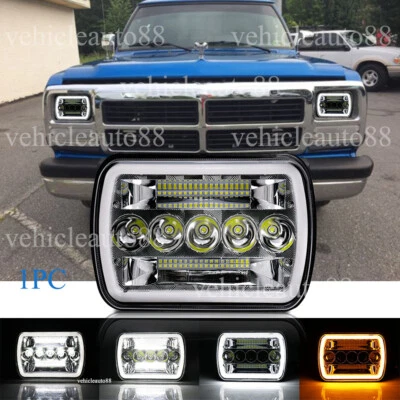 Fit Dodge D100 D150 D250 D350 1981-93 Chrome LED Headlight Hi-Lo DRL Turn Signal - Image 1 of 4