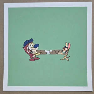 Stampa artistica Raid71 Ren and Stimpy 10x10 edizione limitata 13/75 BNG Mystery Tubes  - Foto 1 di 2