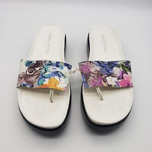 Donald J. Pliner Wedge Slip On Slide Sandal Size 5.5 Floral Fabric