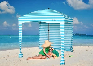 Beach Canopy Beach Cabana  6'x6' Beach Umbrella Canopy Shade Canopy Shelter Tent - Picture 1 of 12