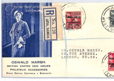 SAMOA Cover 1935 SILVER JUBILEE Set *OSWALD MARSH* Advert ILLUSTRATED YR42 - Image 1 of 4