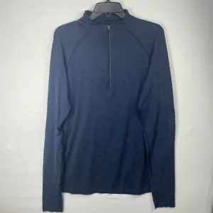 Lululemon Herren Shirt 1/4 Zip Metal Vent Tech Navy Größe Large Peleton Logo 6003 - Bild 1 von 11