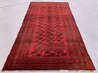 Hand Knotted Vintage Afghan Turkmen Wool Area Rug 8.1 X 4.5 Ft (295 Pf)