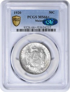 Maine Commemorative Silver Half Dollar 1920 MS66+ PCGS (CAC) - Picture 1 of 4