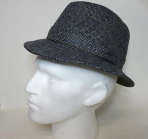 Olney Trilby Grey Herringbone. Size 56, 6:7/8". 100% Wool. Never Worn. - Picture 1 of 13