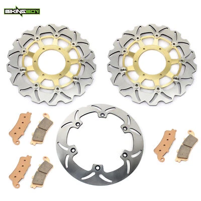 2 Front 1 Rear Brake Rotors Pads For Honda VTX1800R VTX1800C VTX1800 S T 02-11 - Image 1 of 4