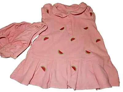 8H!哇! 3-6米复古GYMBOREE西瓜Polo网球裙和尿布套套装 — 第 1/4 张图片