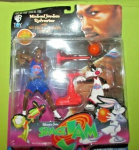 1996 SPACE JAM LOONEY TUNES MICHAEL JORDAN SYLVESTER SKY STILTS PLUNGER STUFFER - Picture 1 of 4