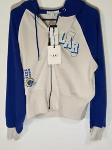 Women’s Wear By Erin Andrews Los Angeles Rams Colorblock Full Zip Hoodie Large - Picture 1 of 6