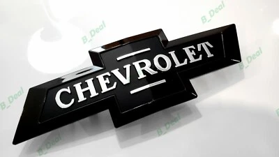 Emblemas de pajarita Heritage delanteros cromados negros solamente 16-18 Silverado Colorado Sierra Foto 1 de 4