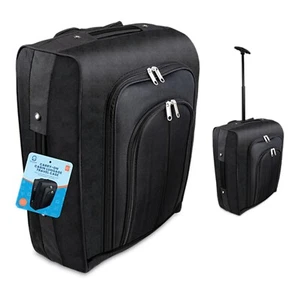 Cabin Bag Trolley Case 2 Wheeled Hand Luggage Carry On Travel Suitcase - Picture 1 of 1