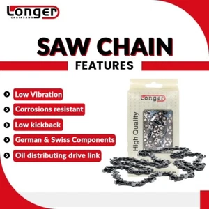 TUNGSTEN CHAINSAW CHAIN SEMI CHISEL 3/8 058 84 DL for HUSQVARNA 24" LONGER - Picture 1 of 4
