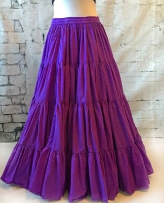 Indian Cotton Purple Frill Skirt Women's Clothing Skirt Girls Partywear Skirt US - Image 1 of 3