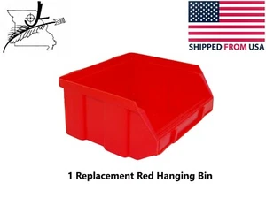 1 Harbor Freight Wall Mount Hanging Storage Bin Replacement Red Small Bin Plasti - Picture 1 of 7