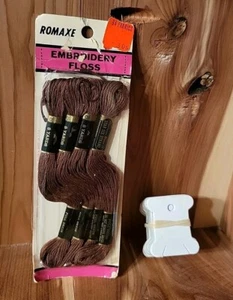 50 Embroidery Floss Cards And 4 Skeins Brown Floss American Thread Co - Picture 1 of 6