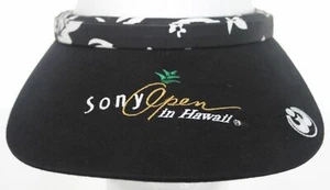 Vintage 1990s Sony Open in Hawaii Visor PGA Tour Golf Tournament Hat Black Cap - Picture 1 of 11