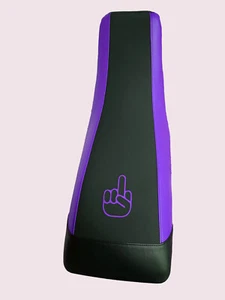 ARCTIC CAT DVX 400 ATV seat cover GRIPPER MIDDLE FINGER logo PURPLE/BLACK - Picture 1 of 2