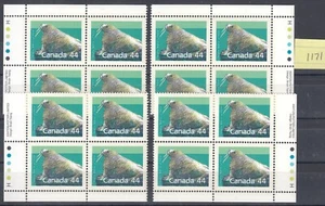 Canada: #1171 44c Walrus Mammals, M/S Plate Blocks, Harrison Paper MNH CV$40 - Picture 1 of 1