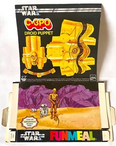 BURATTINO DROIDE STAR WARS VINTAGE FUN MEAL C-3PO INUTILIZZATO APERTO HAMBURGER CHEF - Foto 1 di 3