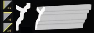 DIY GLUE UP Styrofoam White Crown Molding 8' ED353 LOT OF 4 - Picture 1 of 1