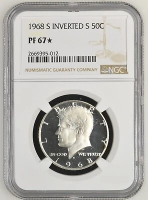 1968 S Kennedy Half Inverted S FS 501 NGC PF67 STAR POP 3/0 RARE - Image 1 of 2