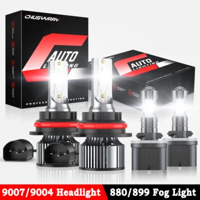 For Pontiac Sunfire 2000-2002 4X Combo LED Headlight+Fog Lights Bulbs Kit White - Image 1 of 4