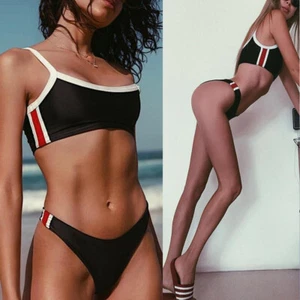 Swimwear Women Triangle Bikini Set Bandage Push-Up Swimsuit Bathing Beachwear - Picture 1 of 9
