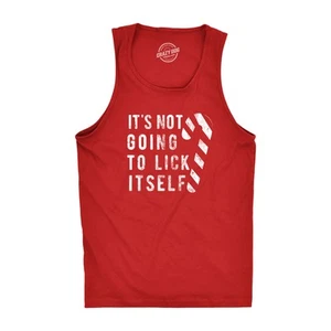 Camiseta sin mangas de fitness divertida Navidad Candycane para hombre It's Not Going To Lick Itself - Imagen 1 de 6
