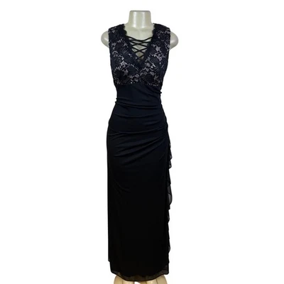 Betsy Adam Lace-Embellished Women's Black Sleeveless Maxi Dress Size 18 - Image 1 of 4