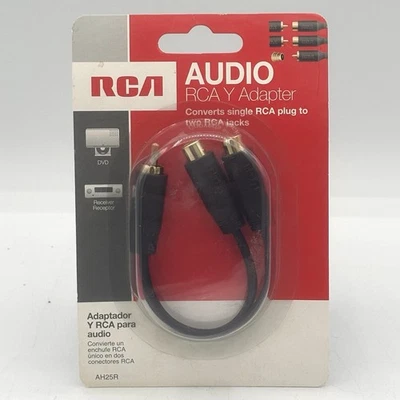 RCA Audio RCA Y Adapter One Male End and Two Female End AH25R - NEW SEALED - Image 1 of 2