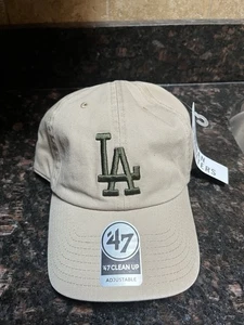 Los Angeles Dodgers '47 Brand  Clean Up Adjustable Hat Brown/Dark Green - Picture 1 of 5