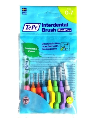 TePe Original  Interdentalbürsten gemischt  - 8 Stück Zahnzwischenraumbürsten - Bild 1 von 3