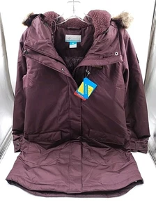 NUOVO Columbia Suttle Mountain giacca lunga con cappuccio - viola - donna L (#K2-B5) - Foto 1 di 6