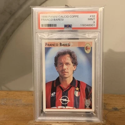 Panini Calcio Coppe Franco Baresi 1996 #32 PSA 9 como nuevo POP 1 AC Milán Italia Foto 1 de 2