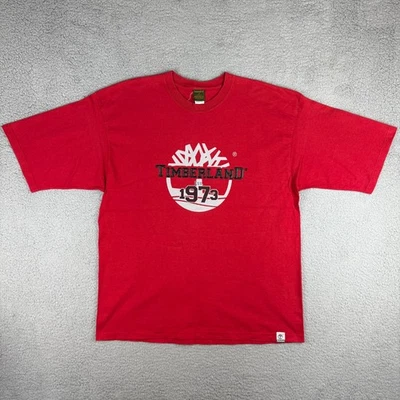 Vintage Timberland Shirt Mens Extra Large Red Puff Logo Heavy Tee Made In USA 1 - Image 1 of 4